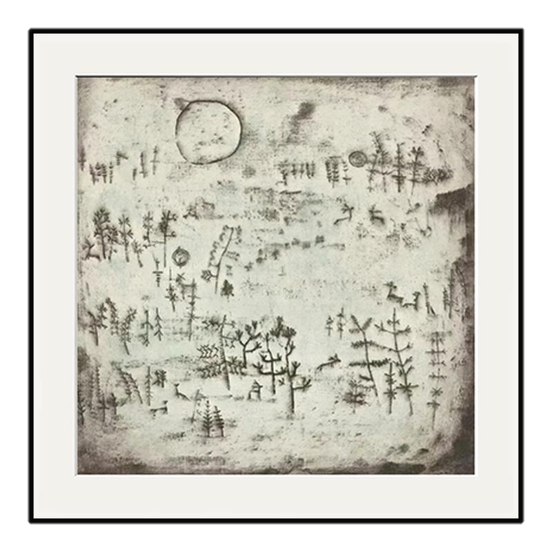 样板间酒店民宿房间卧室装饰画客厅高端晶瓷画现代极简正方形挂画