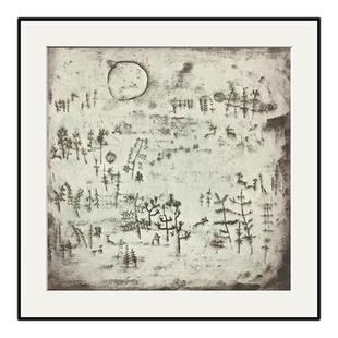 样板间酒店民宿房间卧室装饰画客厅高端晶瓷画现代极简正方形挂画