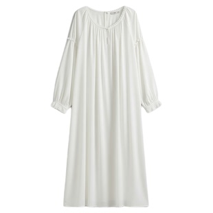 法式宫廷风睡裙高级感纯棉睡衣女复古女款长袖白色女士家居服长款