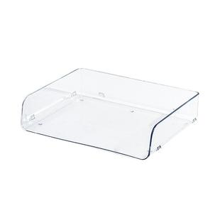 桌面文件收纳架办公室分层放置架书桌办公桌置物架透明亚克力抽屉式整理盒资料文件栏办公室工位叠加书本桌柜