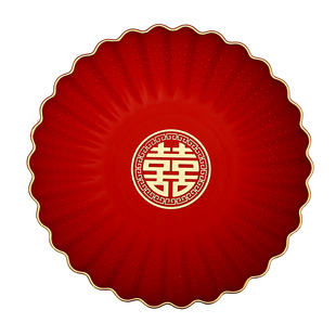 结婚果盘喜糖盘婚礼客厅茶几专用红色喜盘子订婚家用网红干果盘