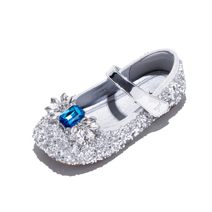 红蜻蜓女童鞋2025秋季新款艾莎公主鞋水钻水晶鞋高跟单鞋儿童皮鞋