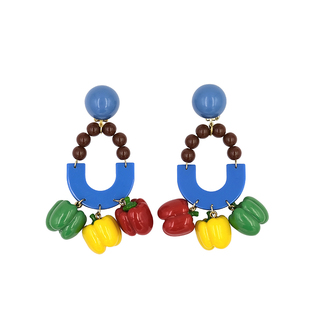 BOMBCACA farmhouse系列 多吃彩椒 原创趣味个性小众夸张吸睛耳环