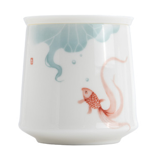 南山先生 素锦莲华建水陶瓷家用过滤茶渣桶 小号水盂茶盂茶具配件