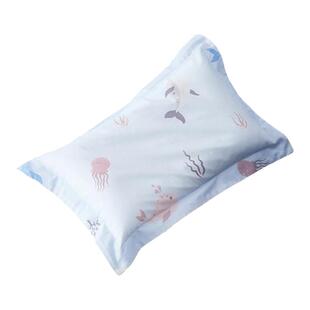 水星家纺幼儿园全棉枕套A类抗菌儿童卡通枕头套换洗宝宝枕芯套