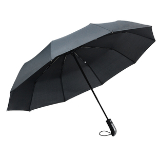 处理十骨防风雨伞三折全自动晴雨伞折叠伞男商务实木纯色一键开收