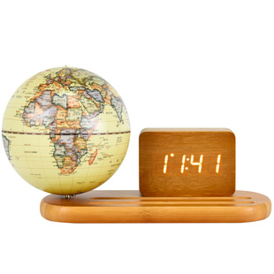 funglobe地球仪13cm小号电子时钟高端家居摆件AR学生用高中生儿童启蒙小学生用办公桌创意夜灯生日初中生礼物