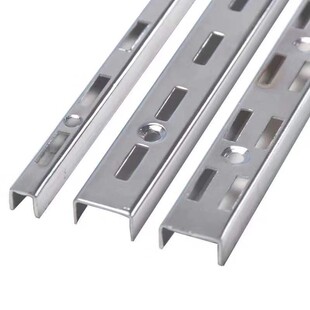 不锈钢AA柱梯柱上墙槽条双排单排a柱轨道服装店货架竖条展柜立柱