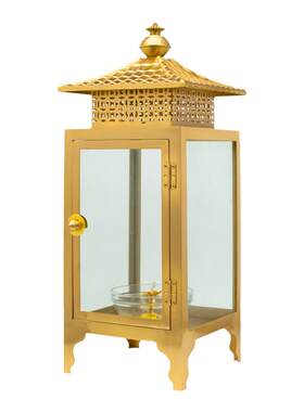 铜油灯供灯灯盏 酥油灯灯罩 家用佛前防风长明灯四头供灯寺庙天灯