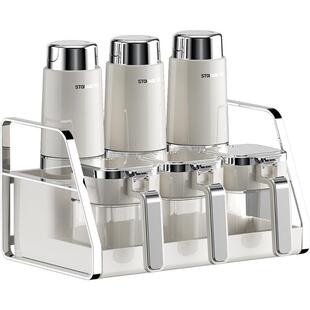 摩登主妇调料组合套装油壶厨房家用盐罐调味瓶罐调料品收纳置物架