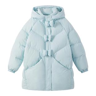 【95绒】爱法贝秋冬新款女童中长款羽绒服儿童保暖羽绒外套洋气