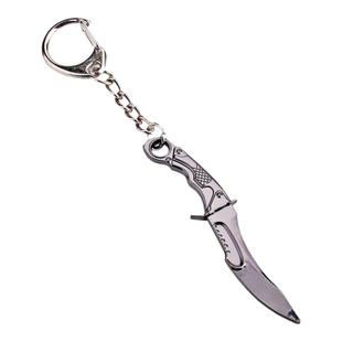 新款cs游戏周边爪子刀钥匙链锌合金火焰刀金属钥匙扣书包6cm挂件