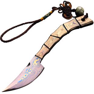 手工撬茶刀 大马士革 百炼花纹钢茶针茶锥 黑茶饼普洱茶 茶具配件