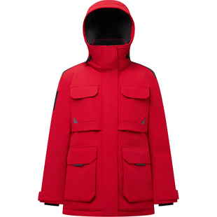 波司登2025新款女中长款极寒鹅绒工装加厚新年红色收腰显瘦羽绒服