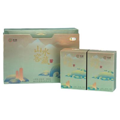 中茶广西梧州六堡茶2021年山水窖藏两年陈散茶礼盒装200g