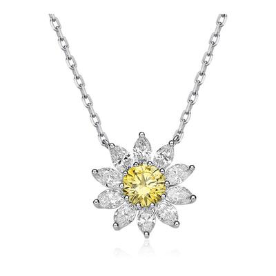 Flourishan/富煜钻阳光雏菊项链14k金黄彩钻颈饰女士礼物