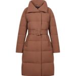 波司登奥莱女装鹅绒厚羽绒服舒适简洁时尚翻领可调节腰带气质外套