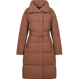 波司登奥莱女装鹅绒厚羽绒服舒适简洁时尚翻领可调节腰带气质外套