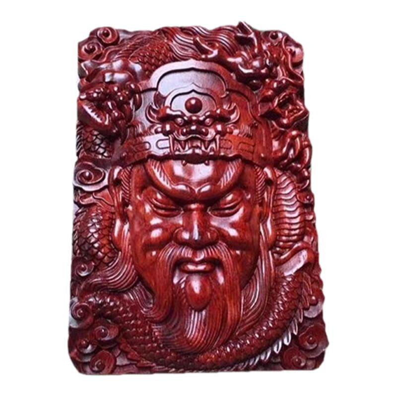关公牌红木雕刻挂件小叶紫檀吊坠