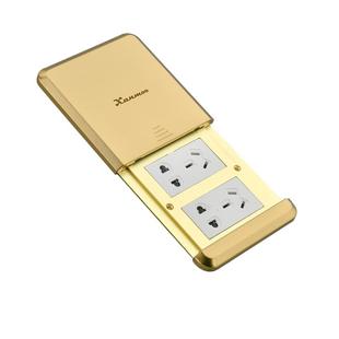 滑盖平推式地插不锈钢防水超薄隐形地插座五孔网络电脑带网线面板