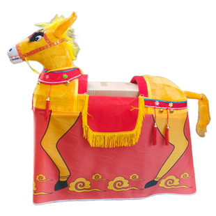 新款大秧歌带印腿小毛驴旱船成人黑红黄白棕蓝粉布马灯舞道具套装