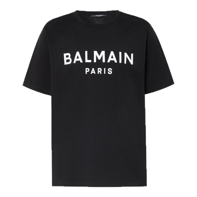 BALMAIN巴尔曼24春夏新品男女同款白色字母logo圆领短袖棉质T恤衫