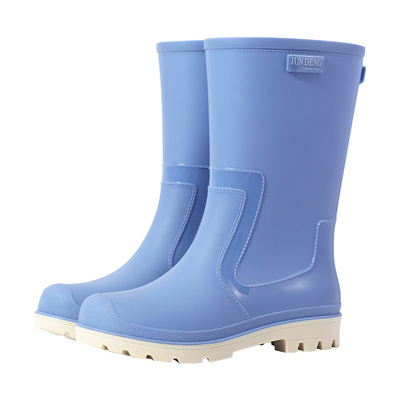 军登正品时尚雨鞋女春秋新款时尚中筒外穿防水鞋洗车厨房防滑胶鞋