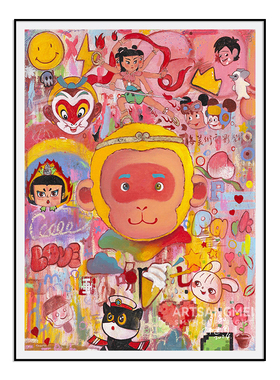 现代中式西游记餐厅客厅装饰画