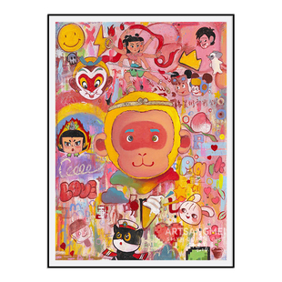 现代中式西游记餐厅客厅装饰画陈建周【80年代动画经典】卡通版画