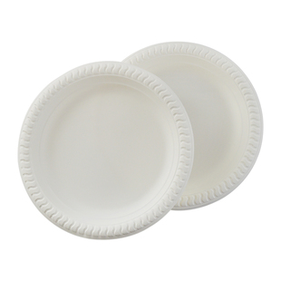 一次性圆盘子加厚18cm西餐盘可降解餐盘水果盘沙拉披萨碟盖饭菜碟
