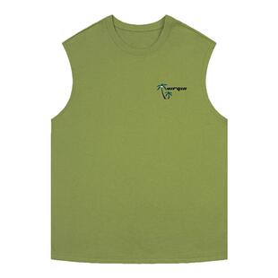 TOMATOPAPA背心23夏简约潮印花坎肩无袖体恤健身运动青年男生上衣