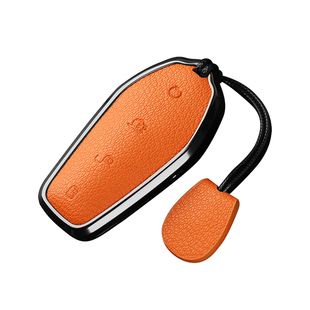 专用比亚迪元PLUS钥匙套新款元UP/Pro高档山羊皮汽车保护壳扣包男