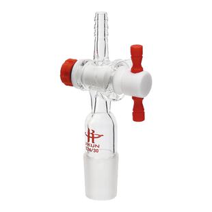 玻璃活塞抽气接头四氟直形抽气头（二通）聚四氟活塞球磨口活塞35