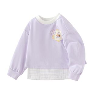 巴拉巴拉童装儿童卫衣女童假两件上衣春秋装宝宝萌趣上衣