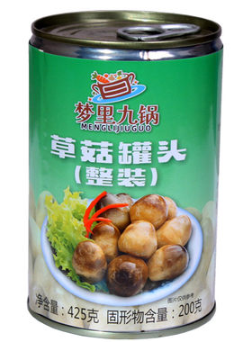 老式出口蘑菇草菇罐头烹饪食材