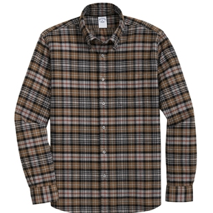Brooks Brothers/布克兄弟男士25秋冬新品法兰绒复古格纹休闲衬衫