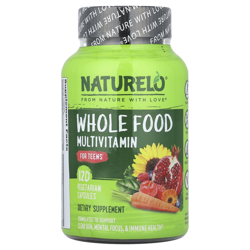 NATURELO青少年专用全食多维生素矿物质含叶黄素膳食补剂青少年发