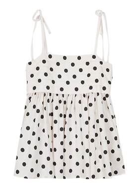 MOUSSY 2026夏季新品甜美纯欲风荷叶边波点吊带衫女028JSA30-1071