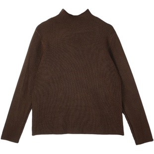 23QDM-047【新事】前世今生简约复古文艺半高领宽松套头打底毛衣