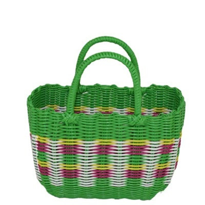 手工编织塑料买菜篮子手提篮宠物水果购物篮洗澡馒头游泳野餐筐