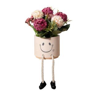 ins吊脚娃娃插花仿真花绿植盆栽客厅桌面装饰小摆件创意家居饰品