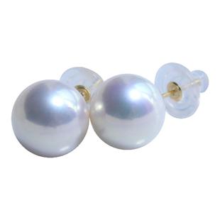 天然淡水珍珠耳钉耳环爱迪生规格12MM大珠18K黄金材质正圆气质