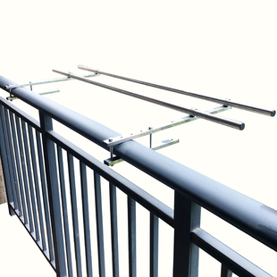 不锈钢晾衣架护栏免打孔户外防风晾衣杆阳台晾衣神器固定式晒衣杆