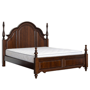 纯实木复古主卧大床婚床美式实木床白蜡木1.8米双人床1.5m大气