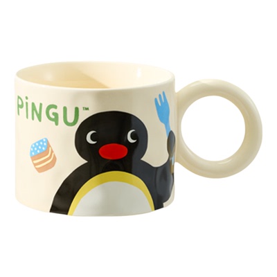 【芭芭农场】有点淘气Pingu正版IP大耳马克杯360ml*1【单色混发】