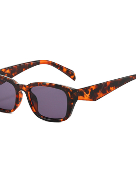 马丁同款男痞帅玳瑁色窄框方形个性太阳镜欧美凹造型气质遮阳墨镜