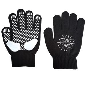 成人大人儿童滑冰滑雪手套女孩冬季绒保暖小孩五指男童女童秋冬