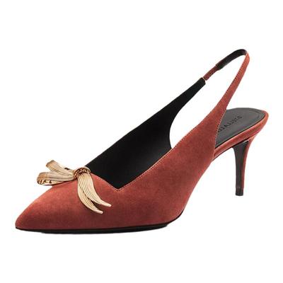 STELLALUNA优雅绒面后空半凉鞋