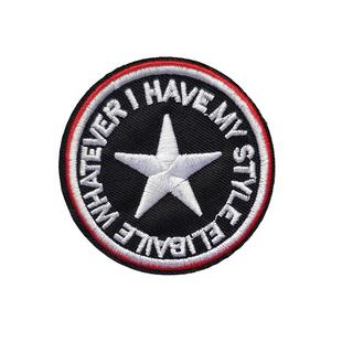 羽绒服补丁贴自粘免缝 黑色刺绣徽章布贴衣服裤t恤男破洞无痕修补