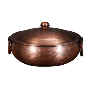 一体铜锅纯铜特厚铜火锅老北京涮肉紫铜火锅老式电磁炉火锅紫铜锅